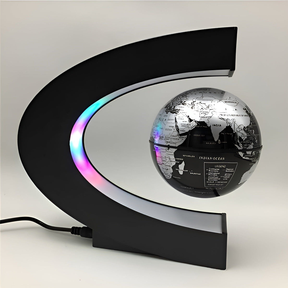 GravityGlow Light - Globo magnetico sospeso Mappa del mondo Luce LED