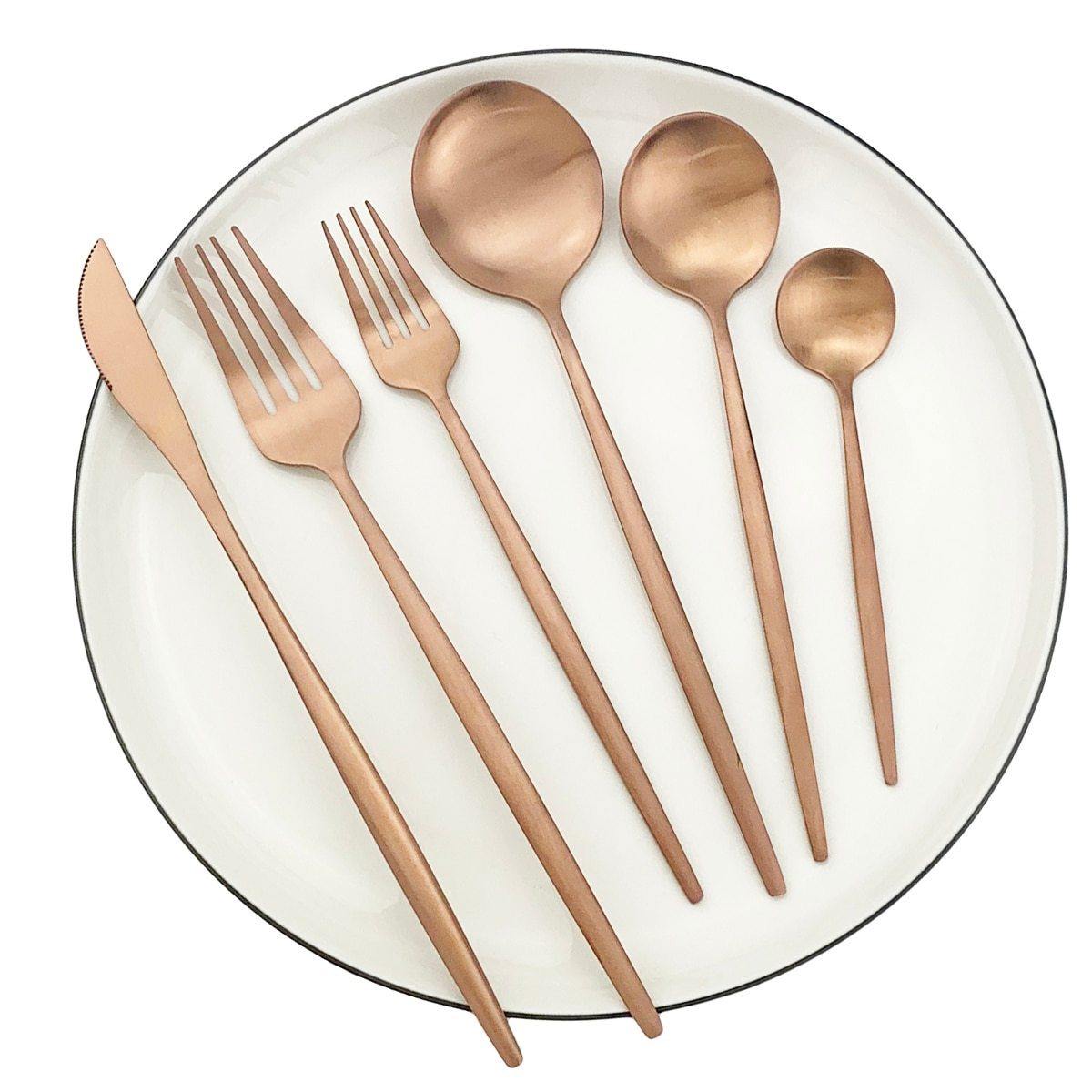 Set di Posate Minimalista – Set in Acciaio Inossidabile da 36 Pezzi per Ogni Occasione