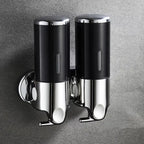 PureFlow - Dispenser di sapone da parete con due scomparti per un bagno elegante