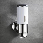 PureFlow - Dispenser di sapone da parete con due scomparti per un bagno elegante