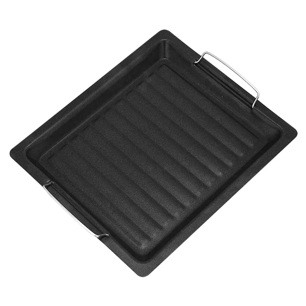 Piastra Grill in Ghisa Feurossa Piastra Ribaltabile | Per Grill a Gas & Fornelli | 25 × 30 cm | Per Pizza, Carne, Verdure & Pesce