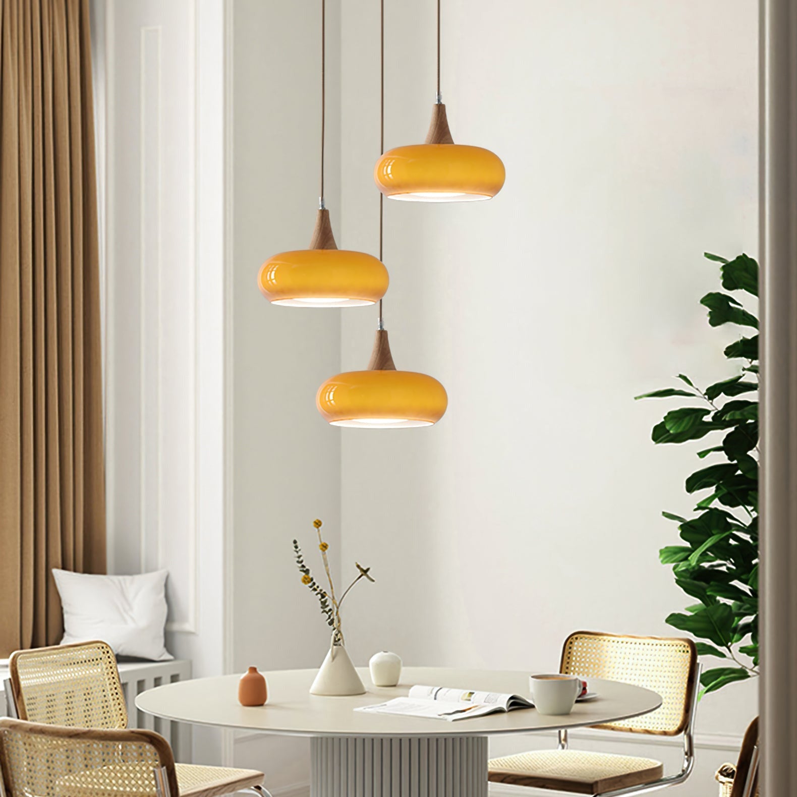 Lampada a sospensione Charlotte in legno