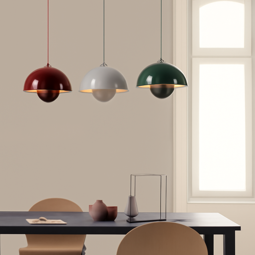Lampadario a Sospensione Multicolore a Mezza Cupola