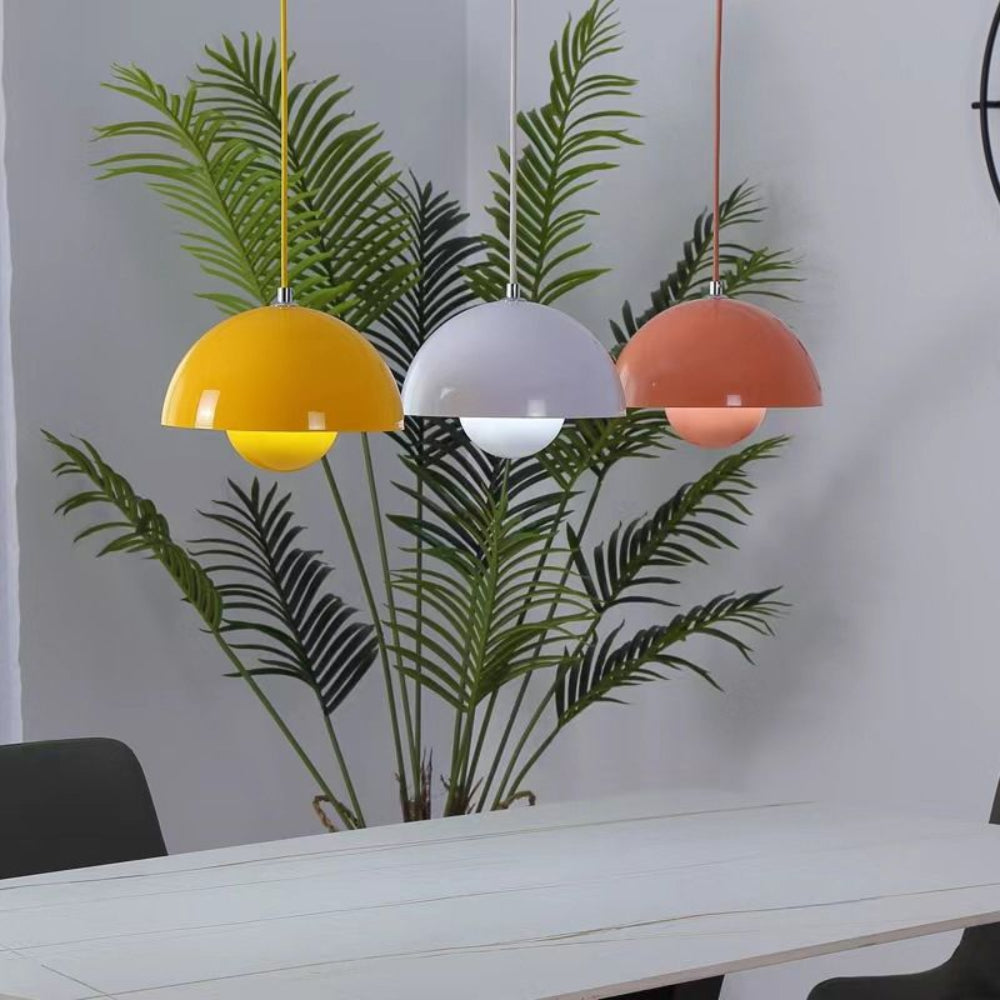 Lampadario a Sospensione Multicolore a Mezza Cupola