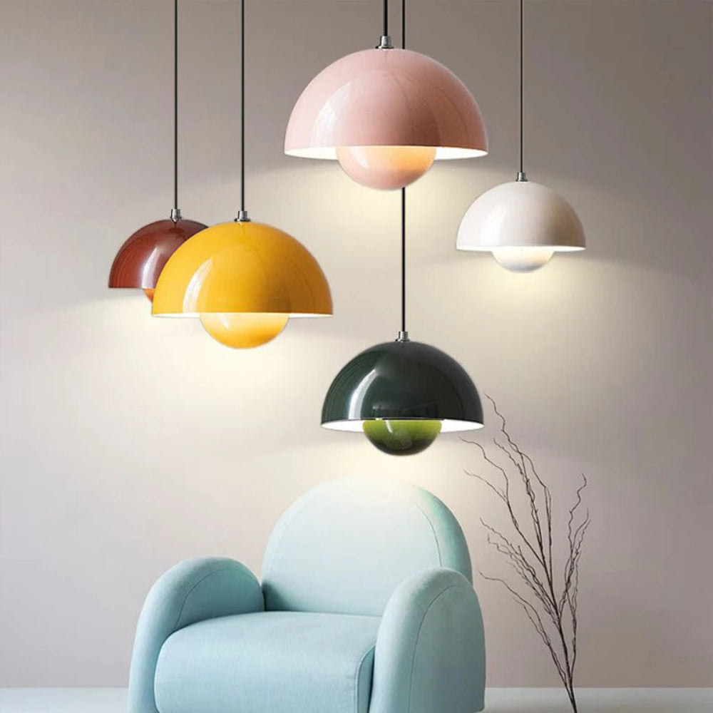 Lampadario a Sospensione Multicolore a Mezza Cupola