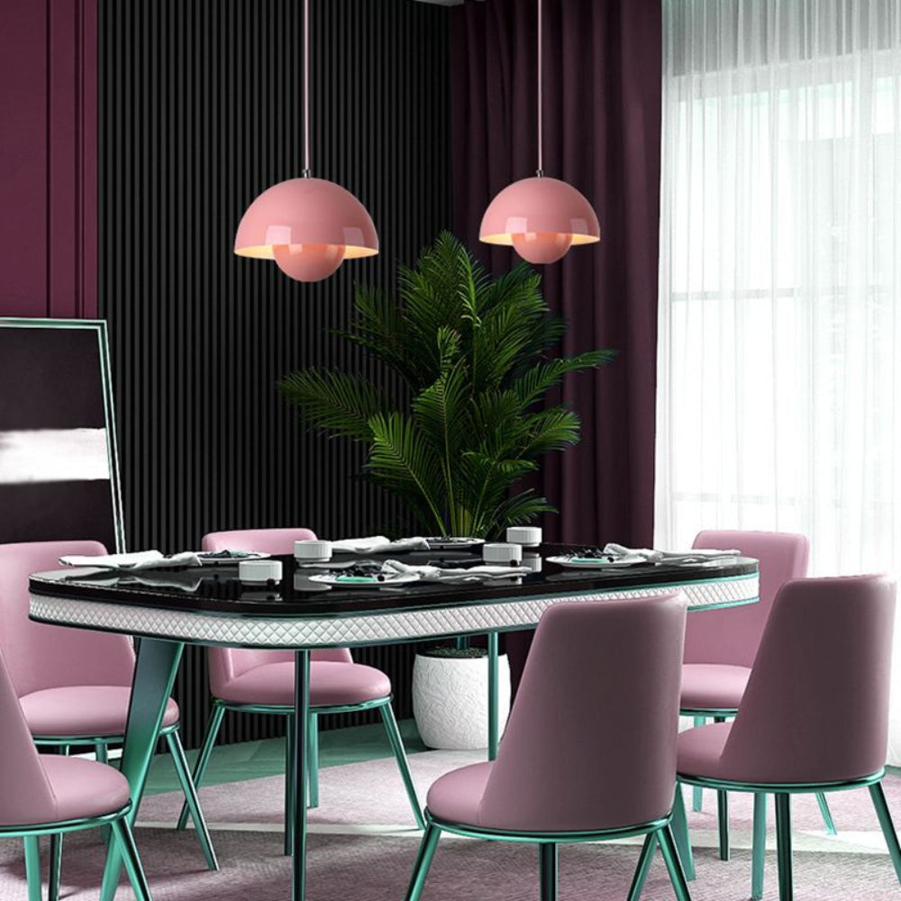 Lampadario a Sospensione Multicolore a Mezza Cupola