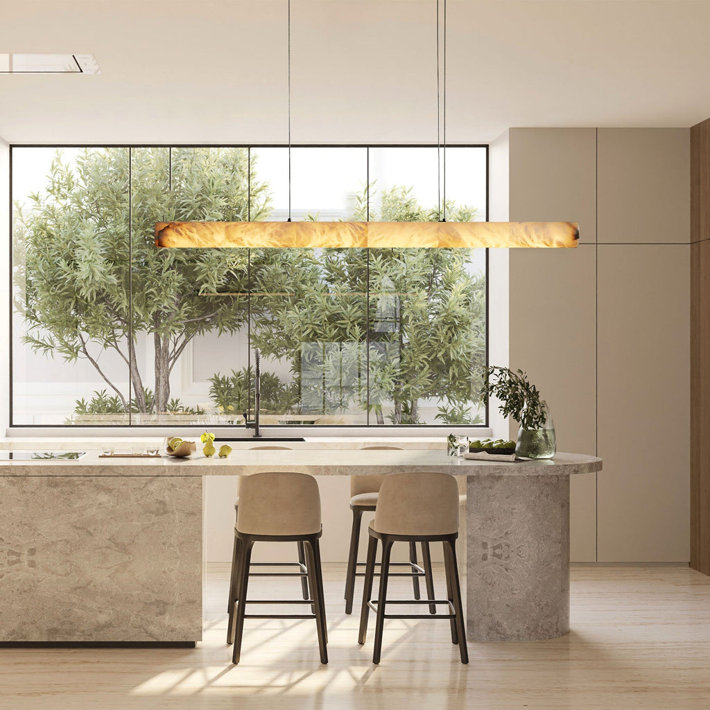 Lampadario Lineare Halima in Alabastro