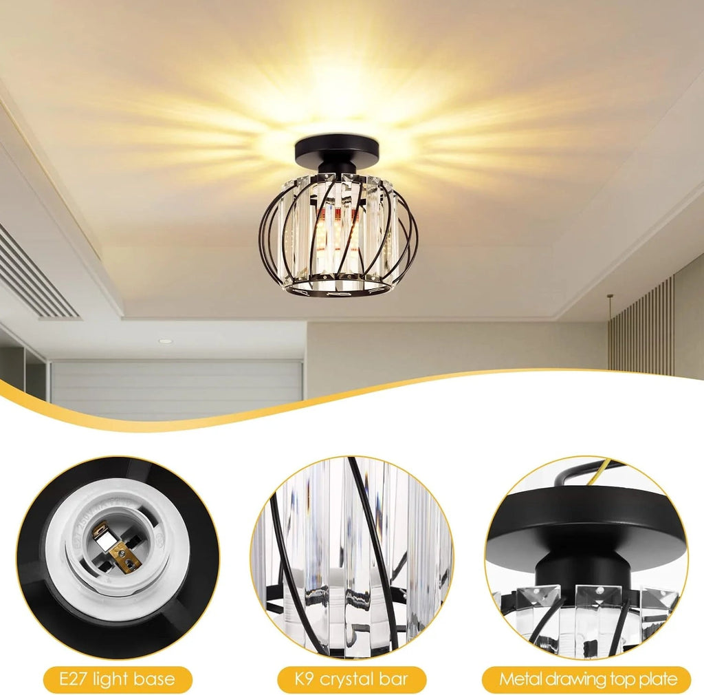 Lampada da soffitto in vetro a forma di lanterna creativa moderna