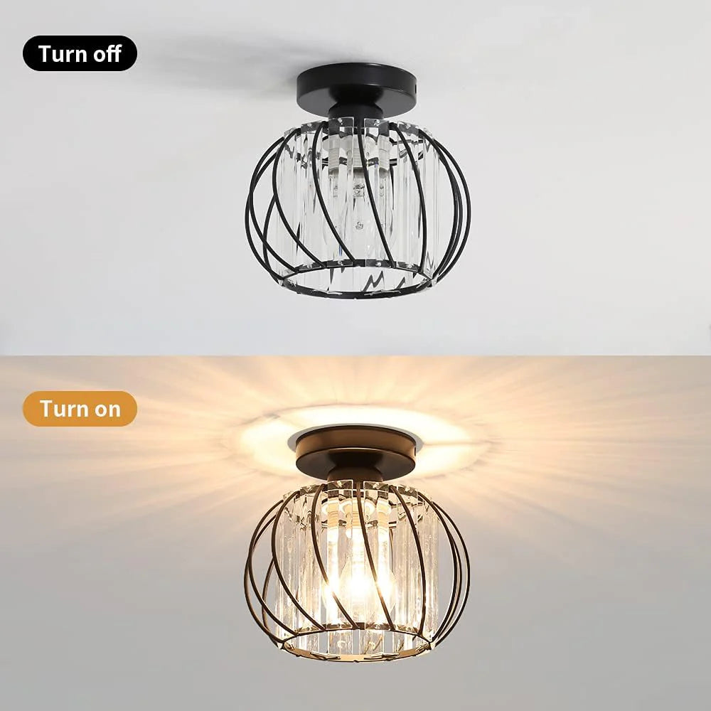 Lampada da soffitto in vetro a forma di lanterna creativa moderna
