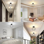 Lampada da soffitto in vetro a forma di lanterna creativa moderna