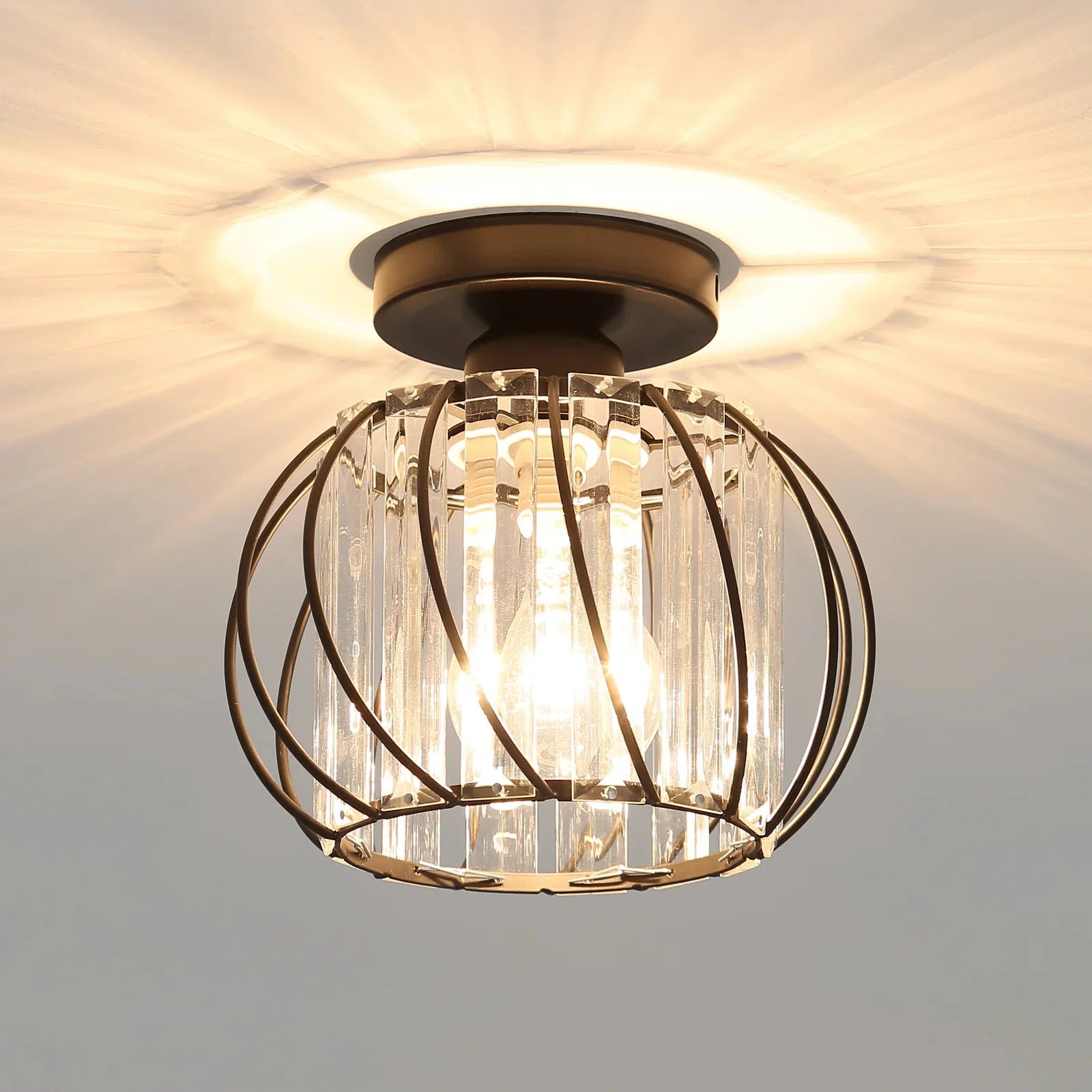 Lampada da soffitto in vetro a forma di lanterna creativa moderna