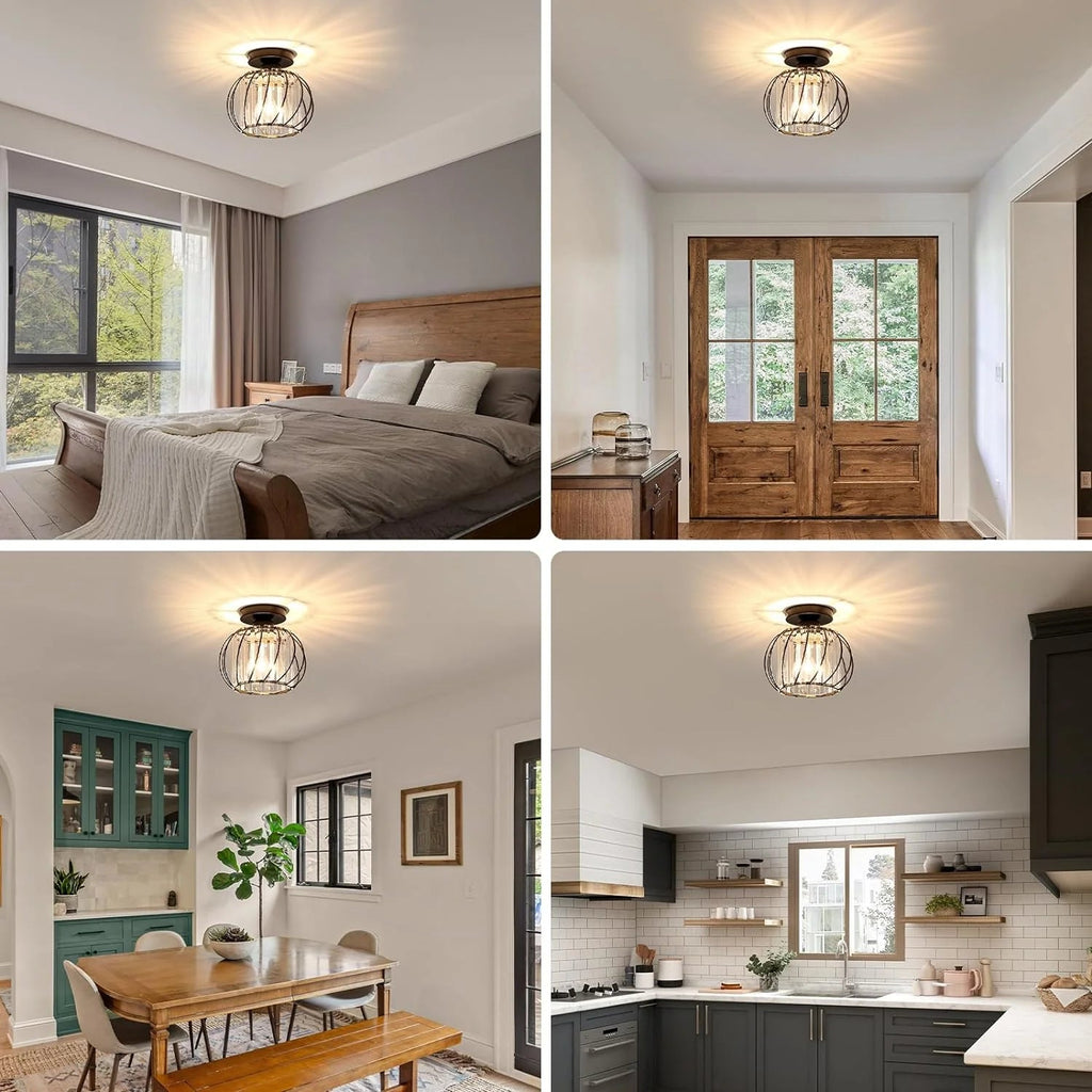 Lampada da soffitto in vetro a forma di lanterna creativa moderna