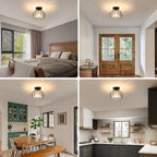 Lampada da soffitto in vetro a forma di lanterna creativa moderna