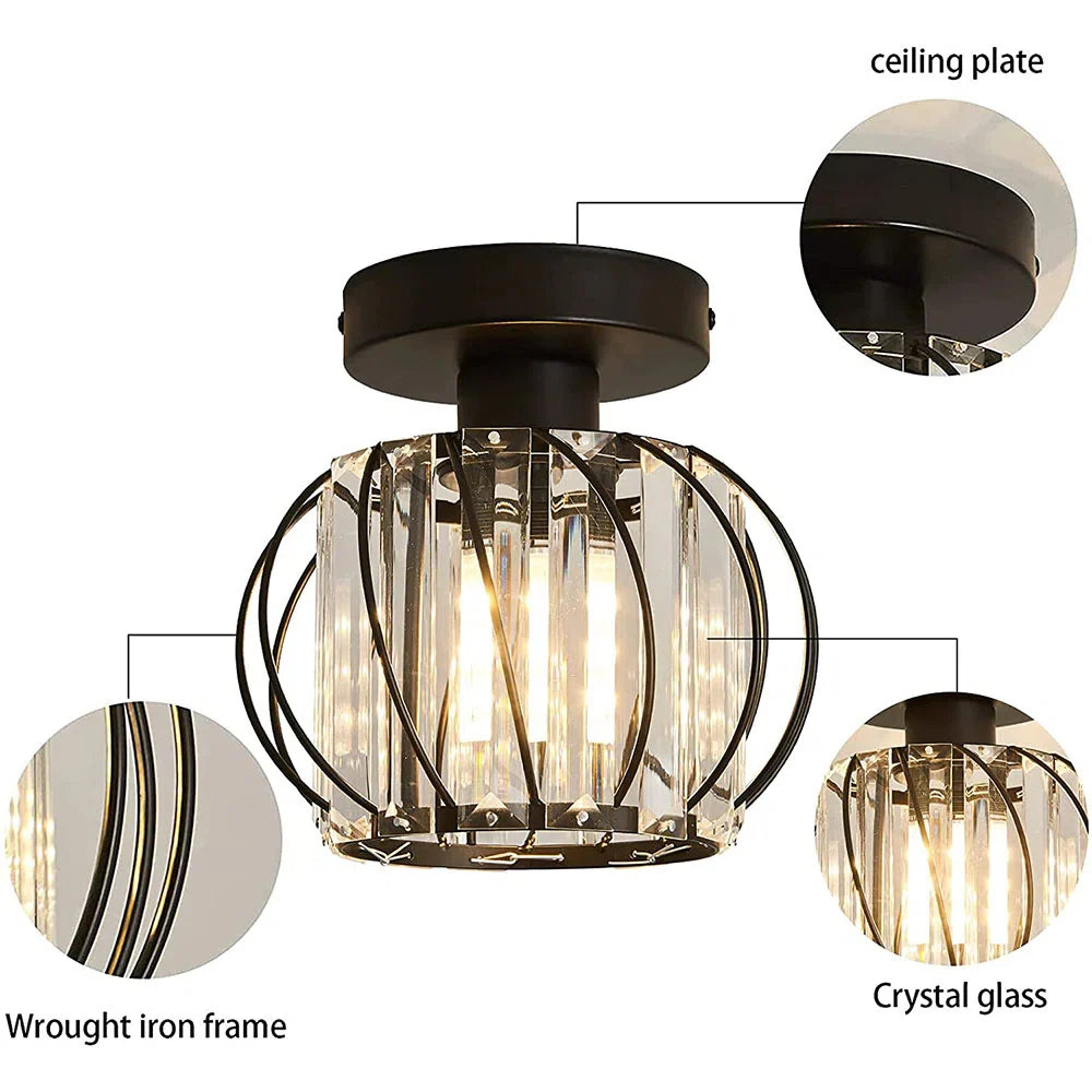 Lampada da soffitto in vetro a forma di lanterna creativa moderna