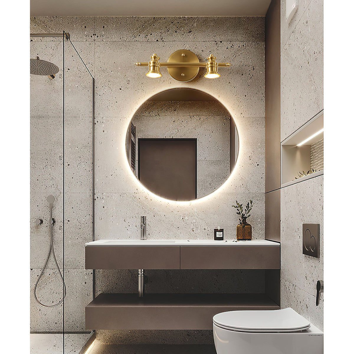 Lampada da Parete in Ottone Halophane