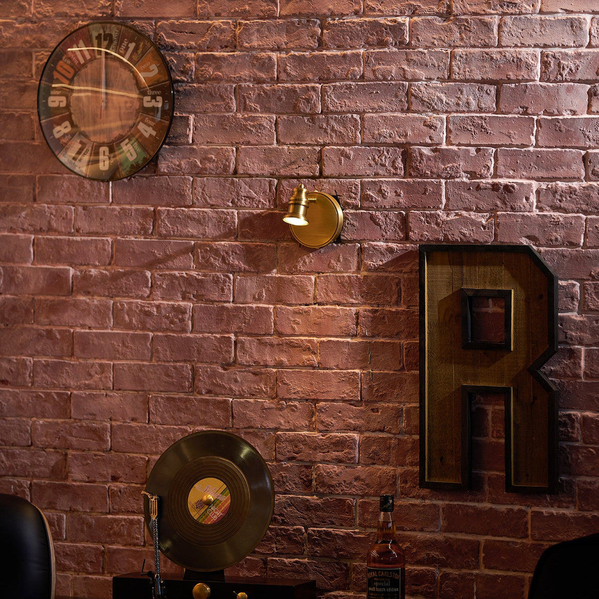 Lampada da Parete in Ottone Halophane