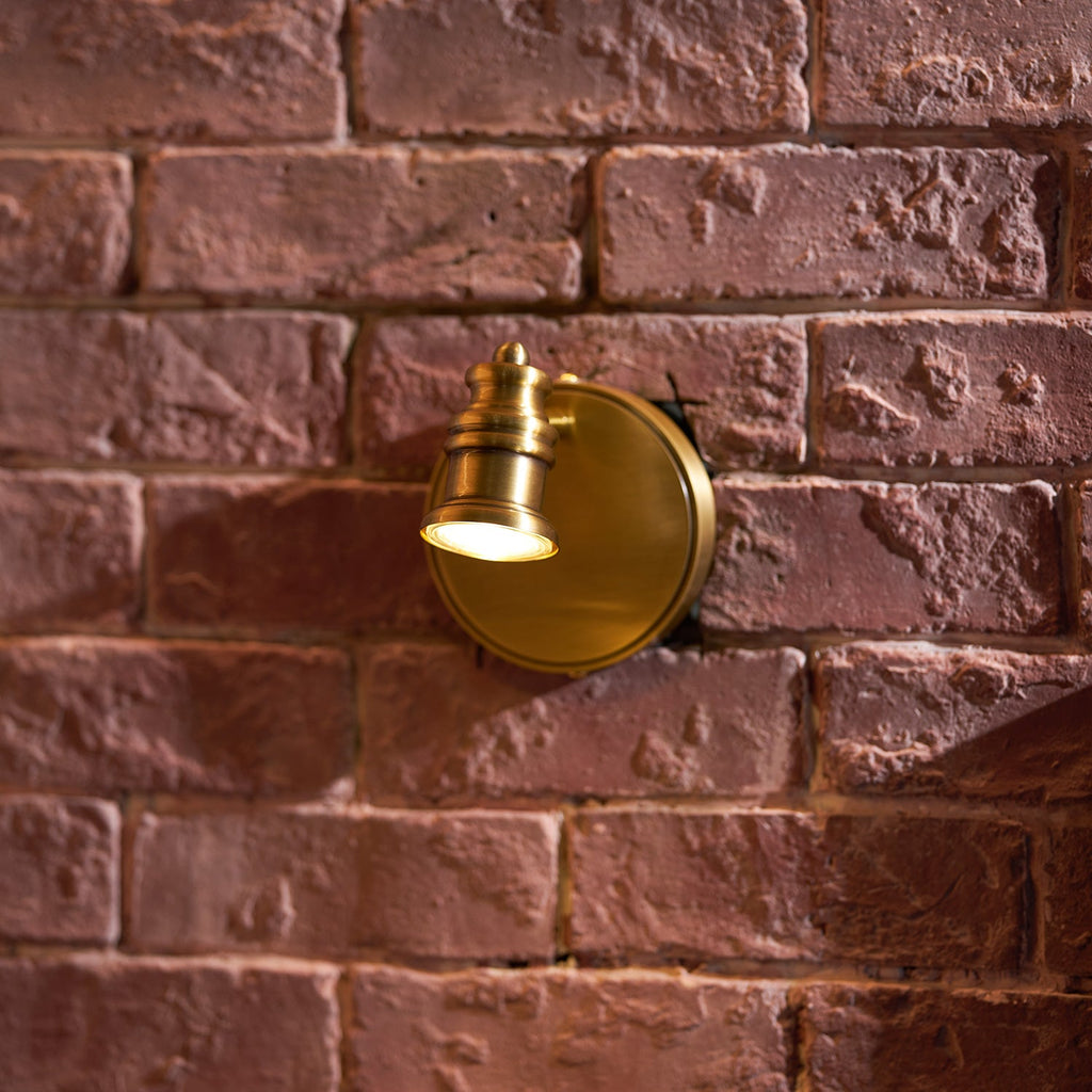 Lampada da Parete in Ottone Halophane