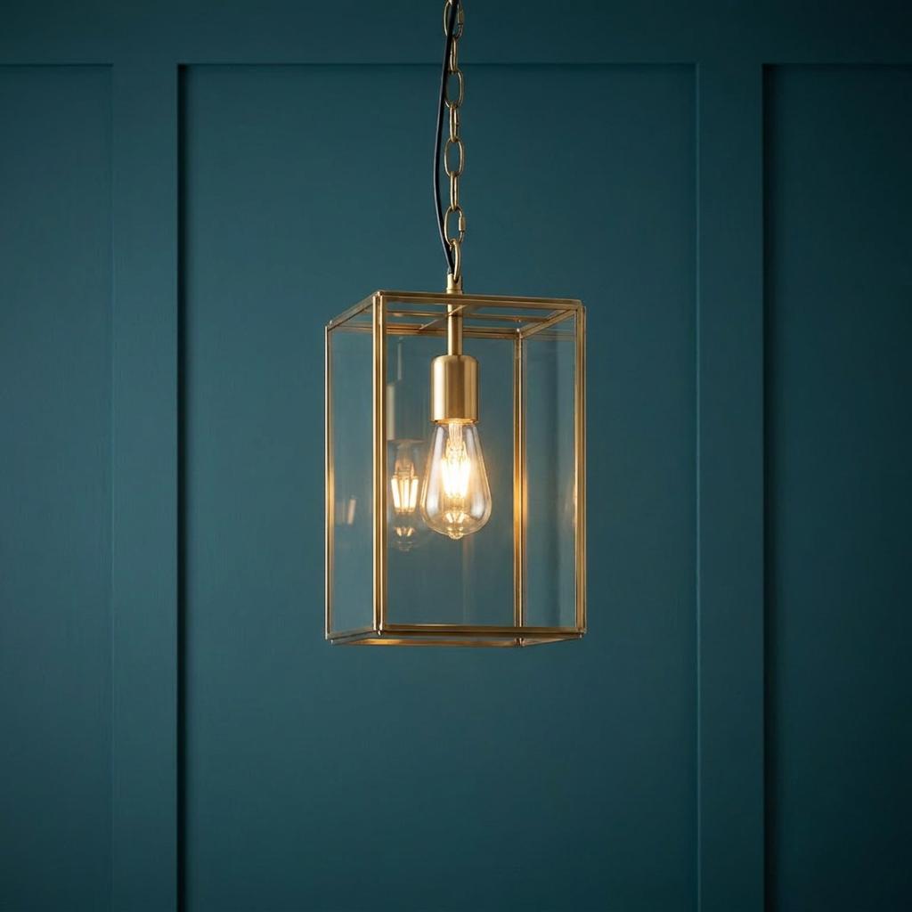 Lampadario Hammond Grand in Ottone e Vetro