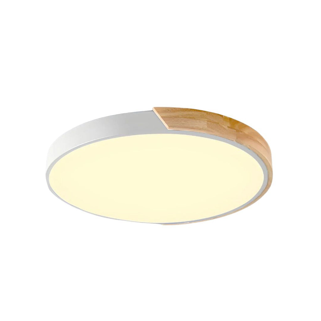 Lampada da soffitto Haslon – Legno & Acrilico – Bianco – Ø 40 cm – Design moderno per soggiorno e sala da pranzo