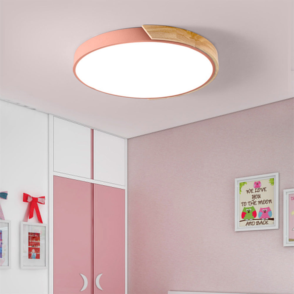 Lampada da soffitto Haslon – Legno & Acrilico – Bianco – Ø 40 cm – Design moderno per soggiorno e sala da pranzo