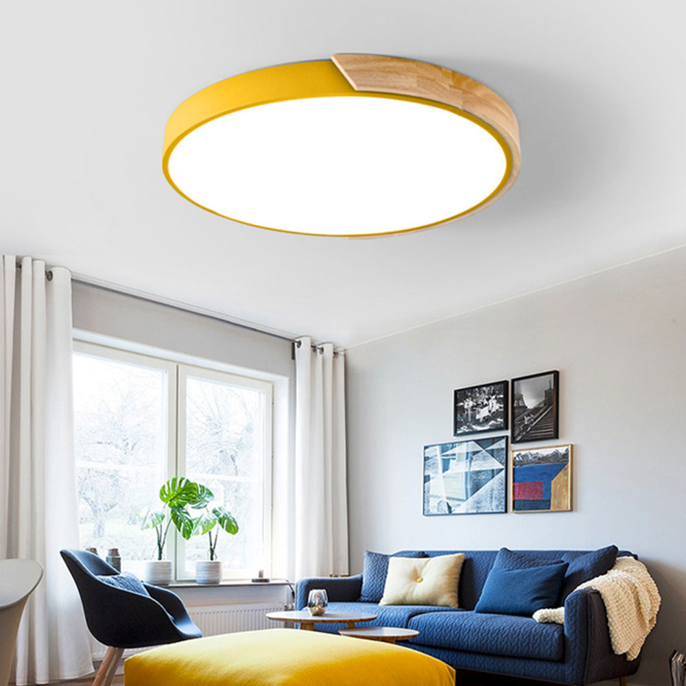 Lampada da soffitto Haslon – Legno & Acrilico – Bianco – Ø 40 cm – Design moderno per soggiorno e sala da pranzo