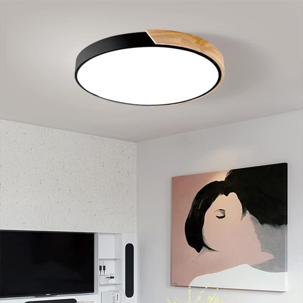 Lampada da soffitto Haslon – Legno & Acrilico – Bianco – Ø 40 cm – Design moderno per soggiorno e sala da pranzo