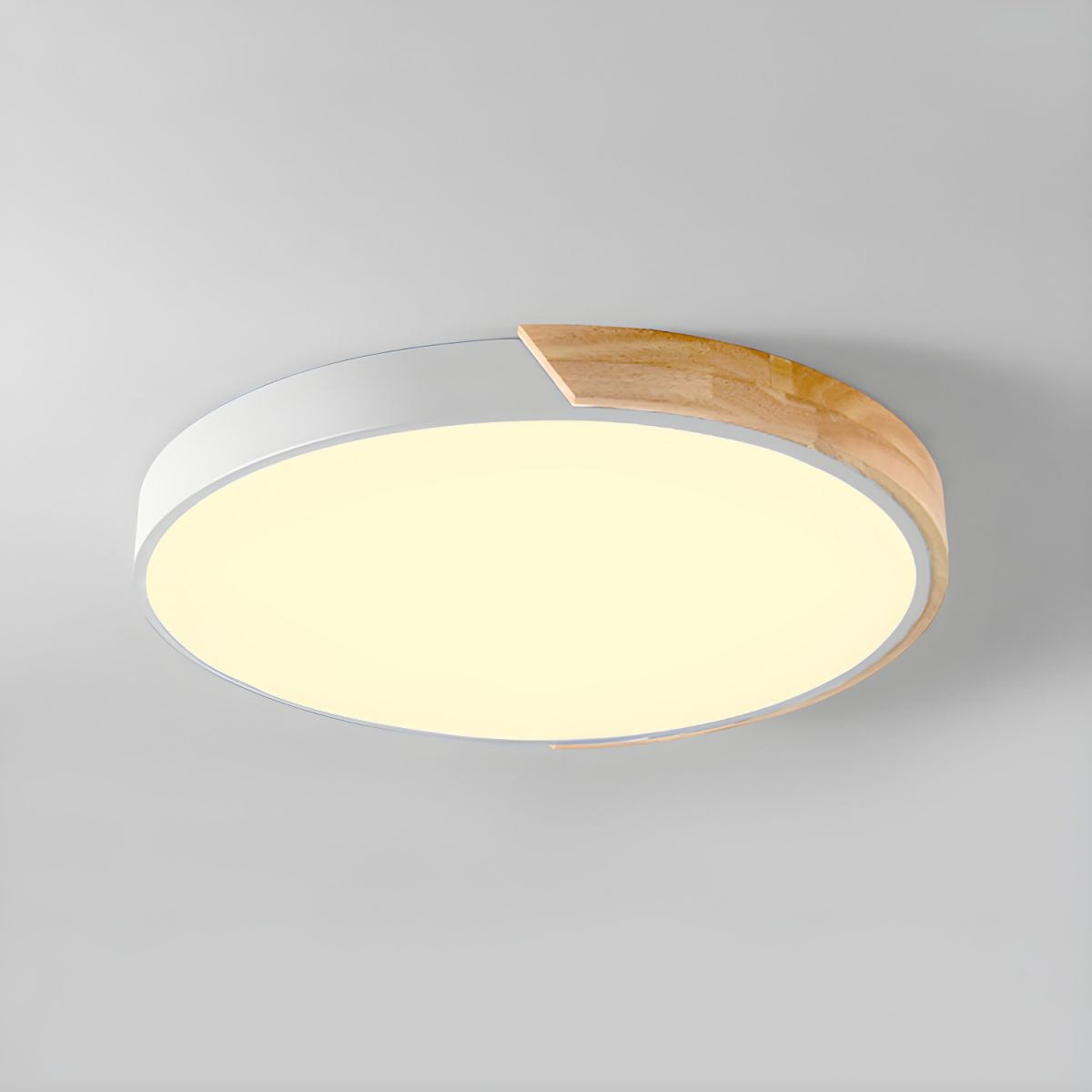 Lampada da soffitto Haslon – Legno & Acrilico – Bianco – Ø 40 cm – Design moderno per soggiorno e sala da pranzo