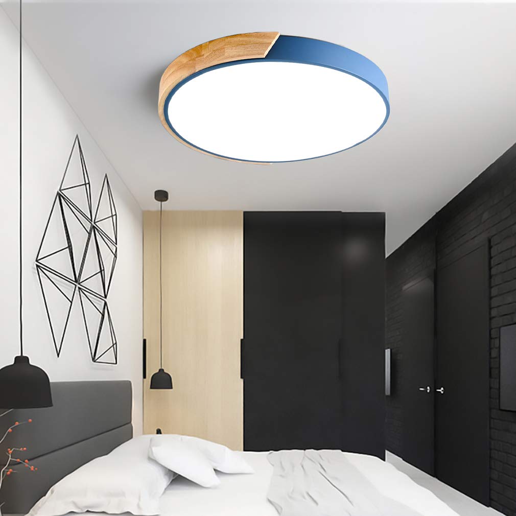 Lampada da soffitto Haslon – Legno & Acrilico – Bianco – Ø 40 cm – Design moderno per soggiorno e sala da pranzo