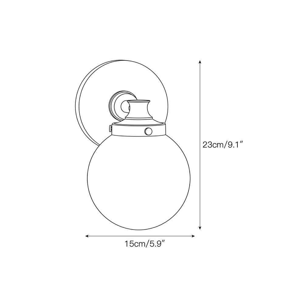 Applique da Parete Hayes con Sfera di Vetro