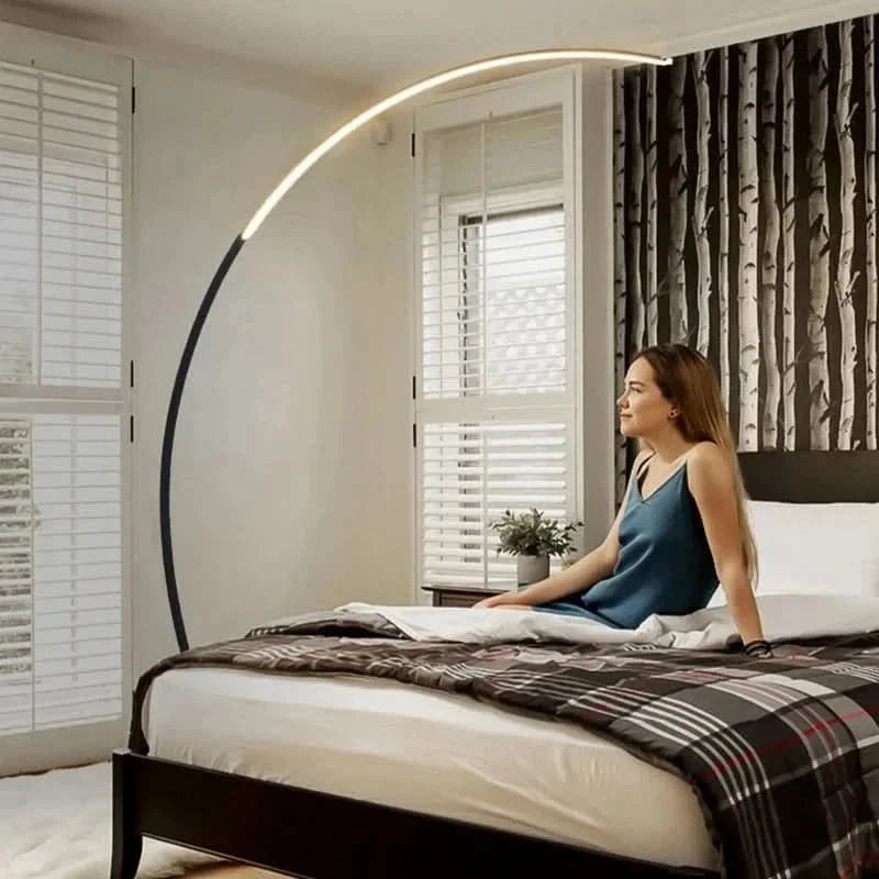 Lampada da Terra Curva Moderna – Elegante Lampada ad Arco per Soggiorno e Camera da Letto