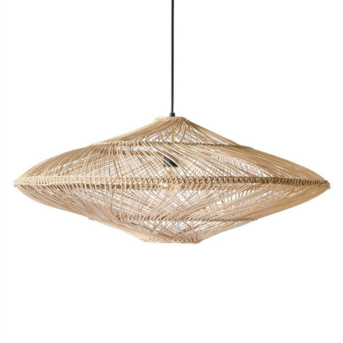 Lampada a sospensione in rattan vintage