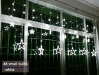 Illuminazione Natalizia a LED a Tenda con Stelle – Luce Bianca Calda