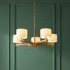Heathcliff Lampadario a 5 Bracci in Legno Massello e Ottone