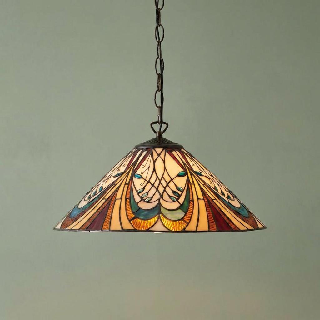 Hector Medium Tiffany Lampada da Soffitto, attacco per una lampadina