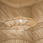 Lampada a sospensione in rattan vintage