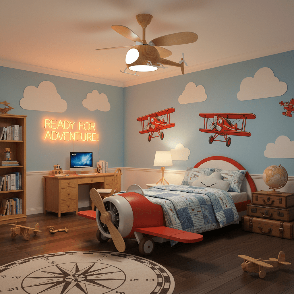 Ventilatore a soffitto con luce Heli Breeze Kids