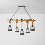 Lampadario a Granata Industriale in Cordame di Canapa