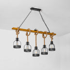 Lampadario a Granata Industriale in Cordame di Canapa