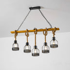 Lampadario a Granata Industriale in Cordame di Canapa