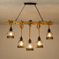 Lampadario a Granata Industriale in Cordame di Canapa