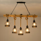 Lampadario a Granata Industriale in Cordame di Canapa