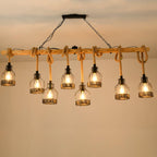 Lampadario a Granata Industriale in Cordame di Canapa