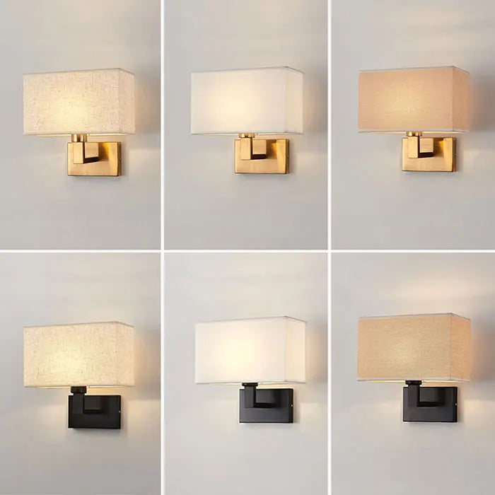 Lampada da Parete Moderna con Paralume in Tessuto