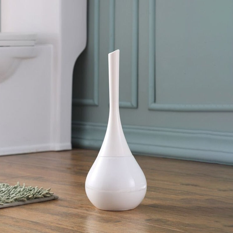 Set moderno di spazzola per WC con contenitore arrotondato