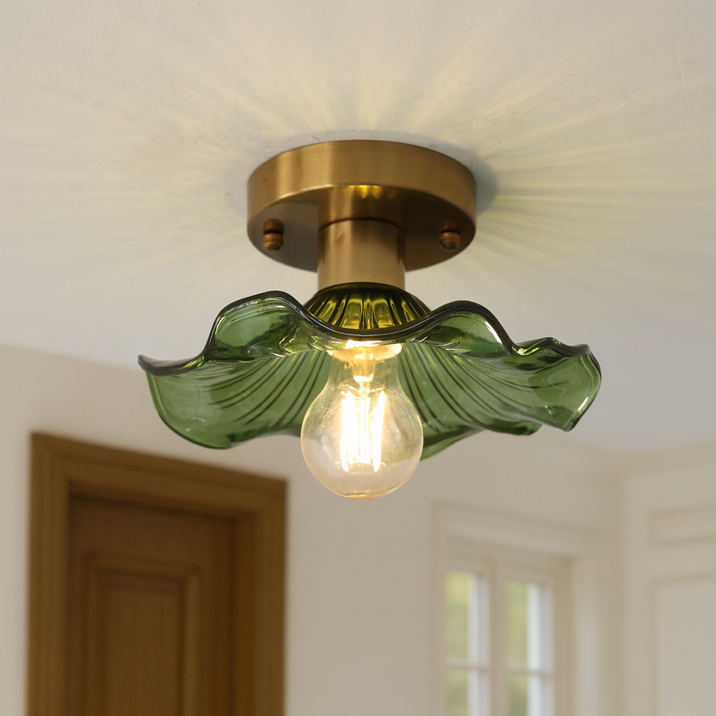 Lampada da soffitto floreale vintage