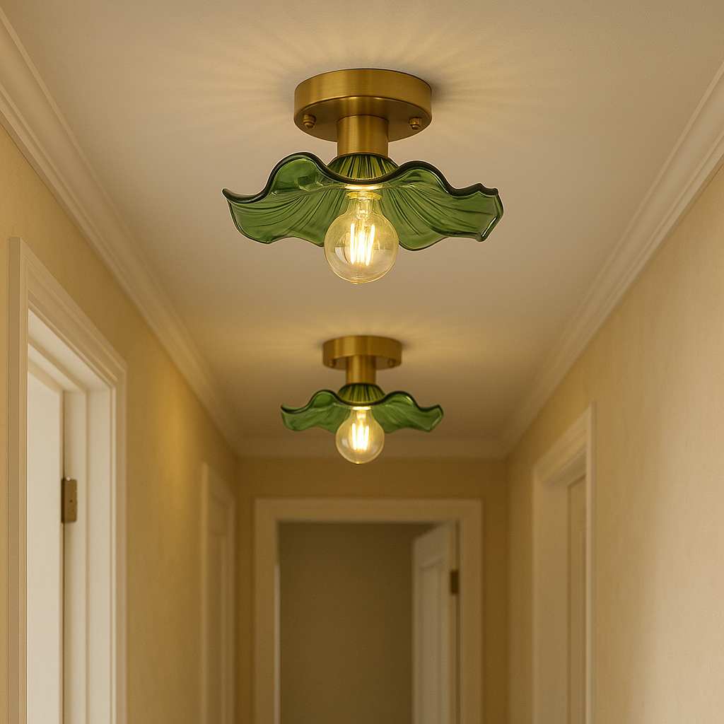 Lampada da soffitto floreale vintage