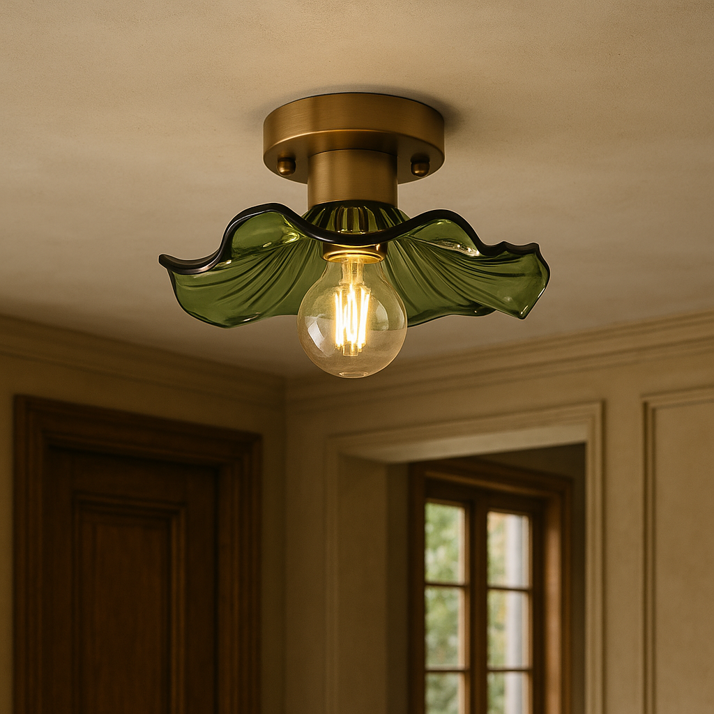 Lampada da soffitto floreale vintage