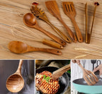 Set di Utensili da Cucina in Legno 7 Pezzi