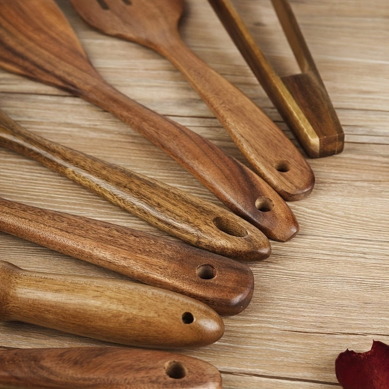 Set di Utensili da Cucina in Legno 7 Pezzi
