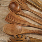 Set di Utensili da Cucina in Legno 7 Pezzi